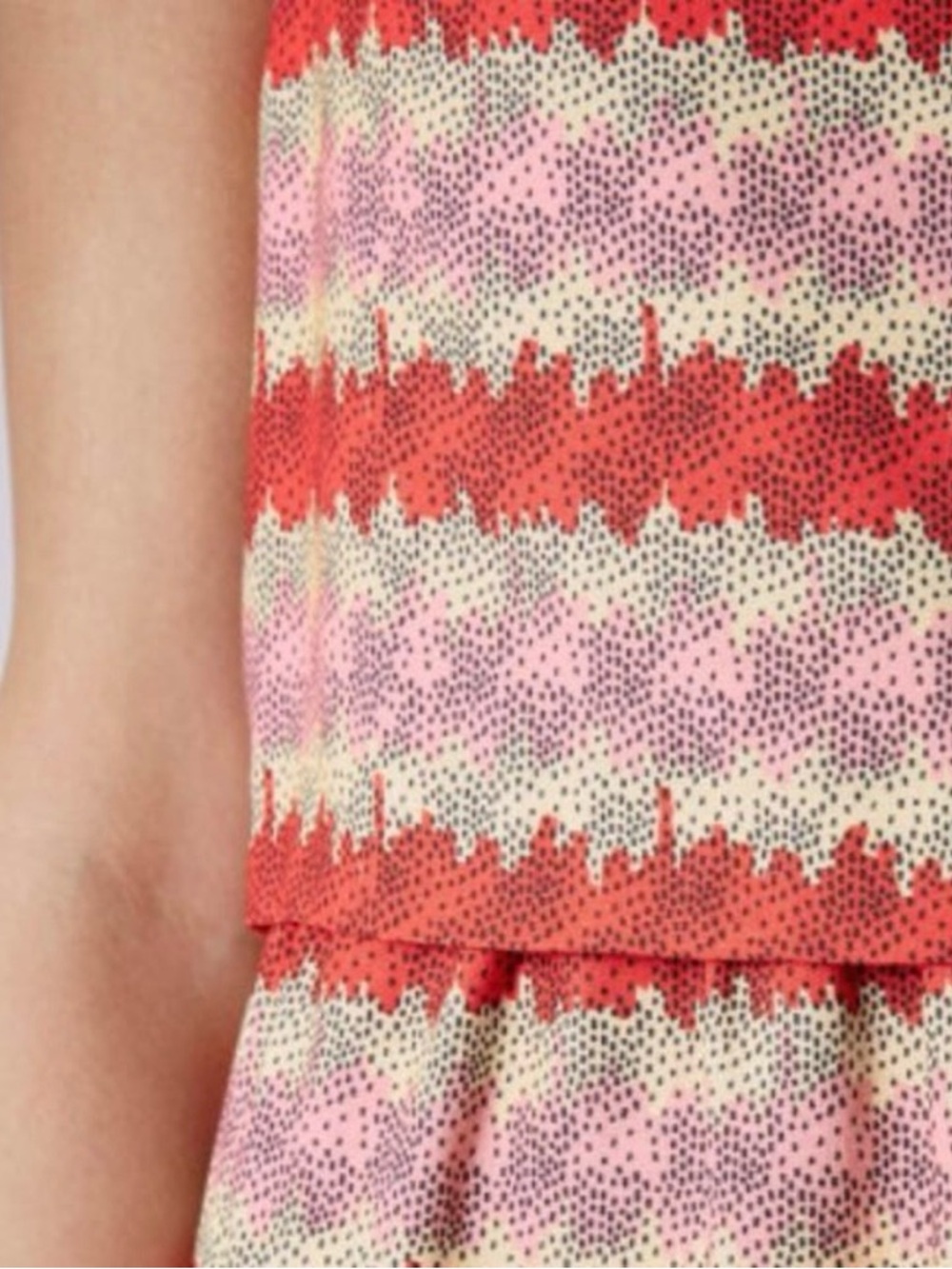 Topshop Red and Pink Linen Blend Striped Mini Dress Size 8 - Picture 2 of 9
